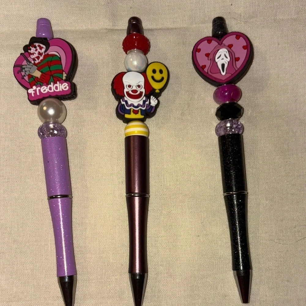 Fun Character-Themed DIY Pen Set with Black and Purple Accents #2